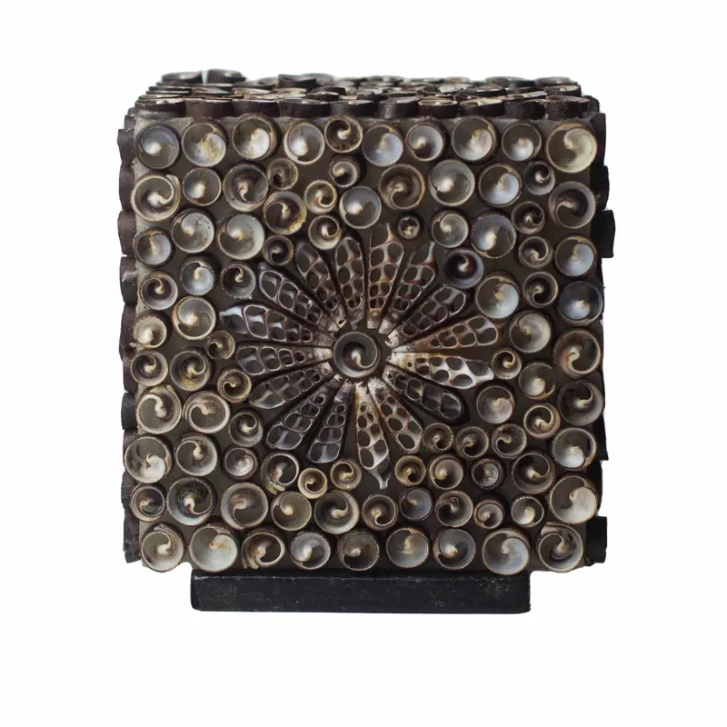 Boho Sea Shell Lamp Chocolate Twist Square 15cm