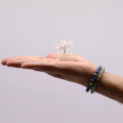 Mini Gemstone Trees On Orgonite Base - Rock Quartz (15 stones) — foto 3