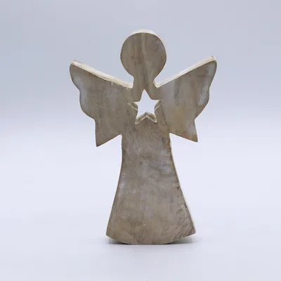 Mango Legno Angel - Whitewash with Star Cut Out