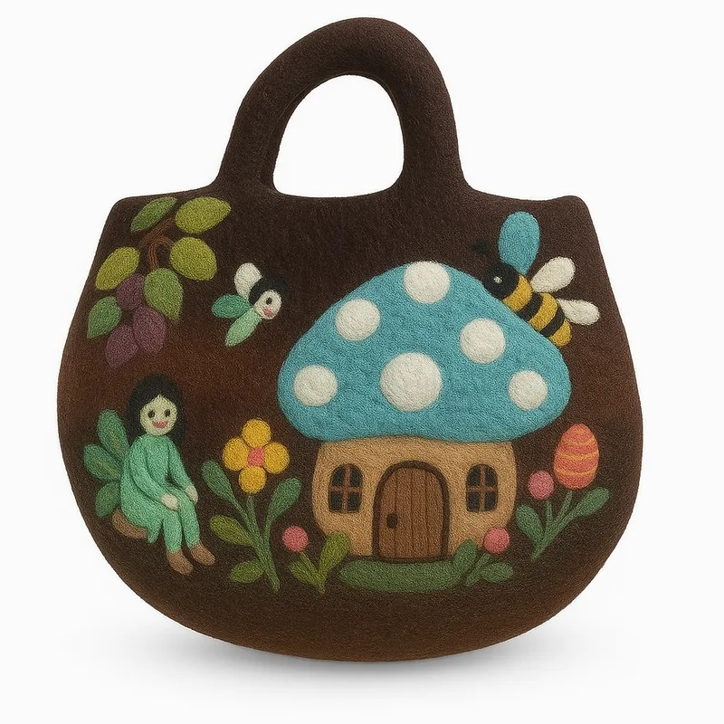 Fairy Garden Felted Bag 35x27cm