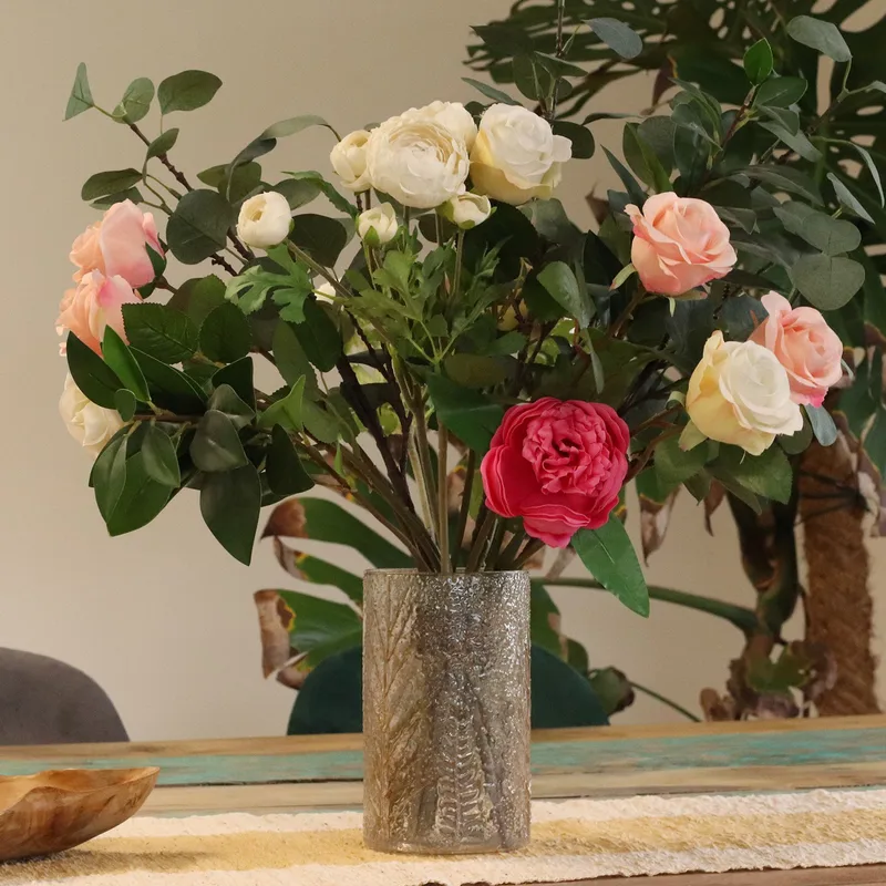 Naturale Floral Glass Tall Vase Candela Porta Pino - — foto 2
