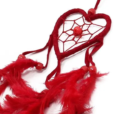 Bali Dreamcatcher - Small Heart - Black/White/Red — foto 3