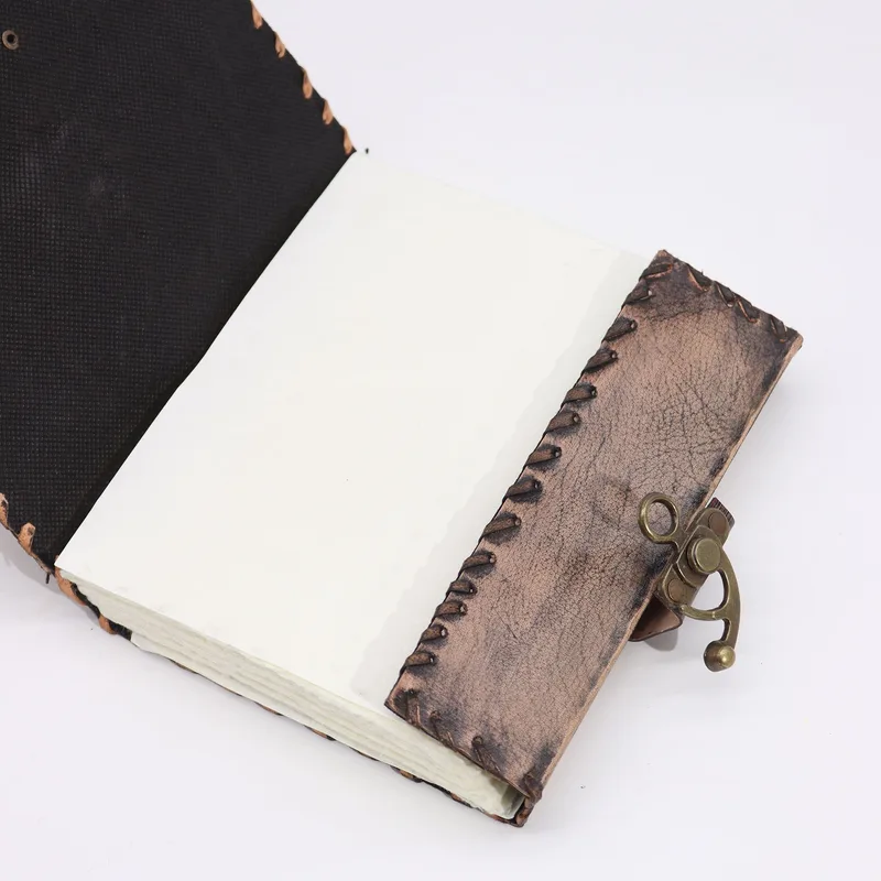 Brown Tan Book Evil Eye Decor 160 Deckle Edges Pages 20x15cm — foto 1