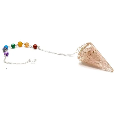 Orgonite Power Chakra Pendulum - Rosa Quartz