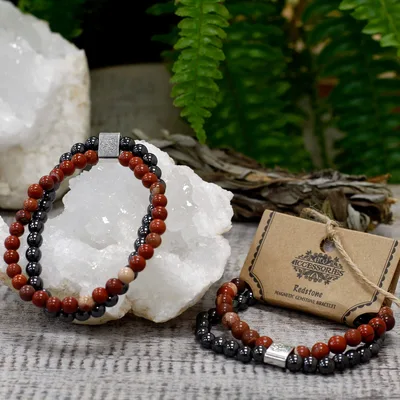 Bracciale Gemma Magnetica - Rosso Pietra Lunare — foto 2