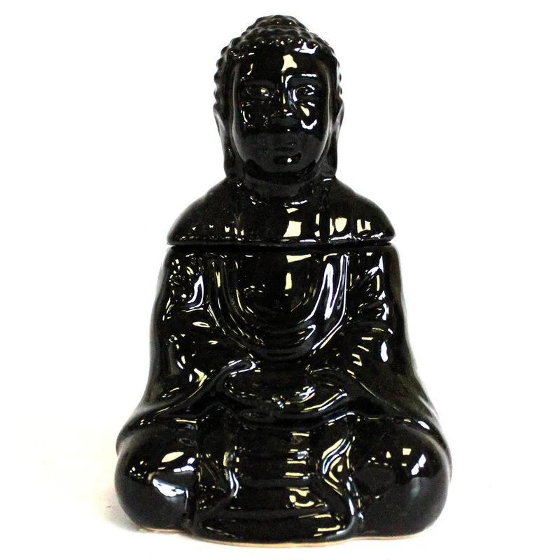 Sitting Buddha Olio Bruciatore - Nero