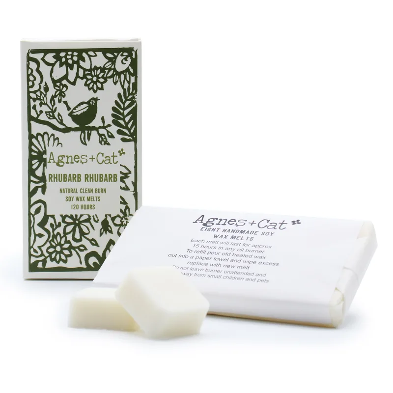 Agnes + Cat Scatola of 8 Cera Melts Rhubarb Rhubarb