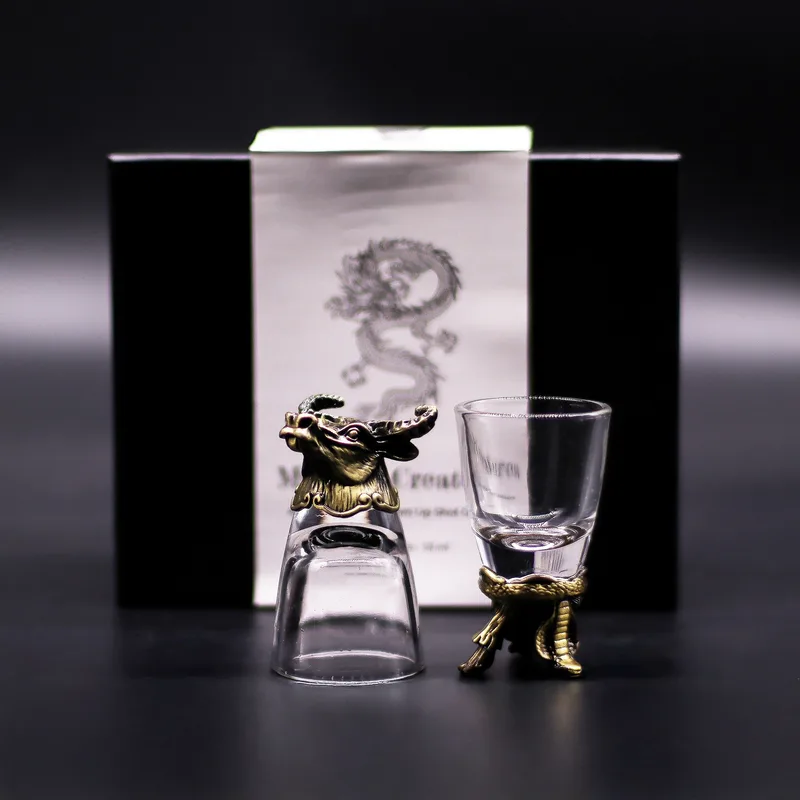 Gift Set of 6 Shot Glasses Selvatico Forest Creatures Antique Bronze — foto 4