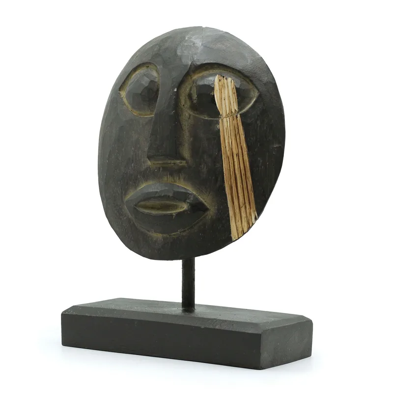 Timor Tribal Decorative Mask Nero 27x20cm — foto 5