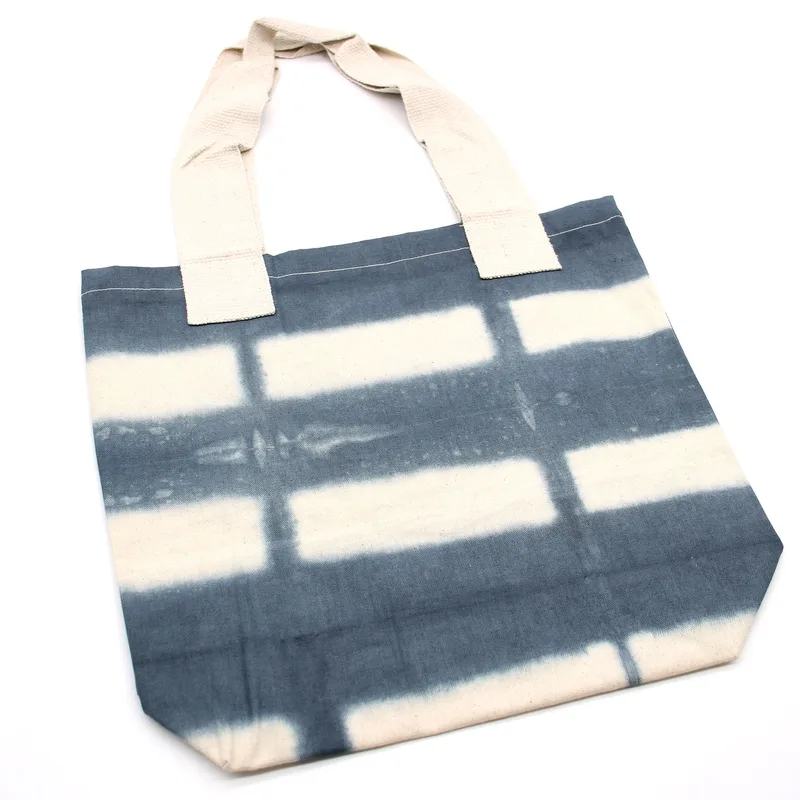 Naturale Tye-Dye Cotton Bag 38x42x12cm Grey Blocks Naturale Handle — foto 2