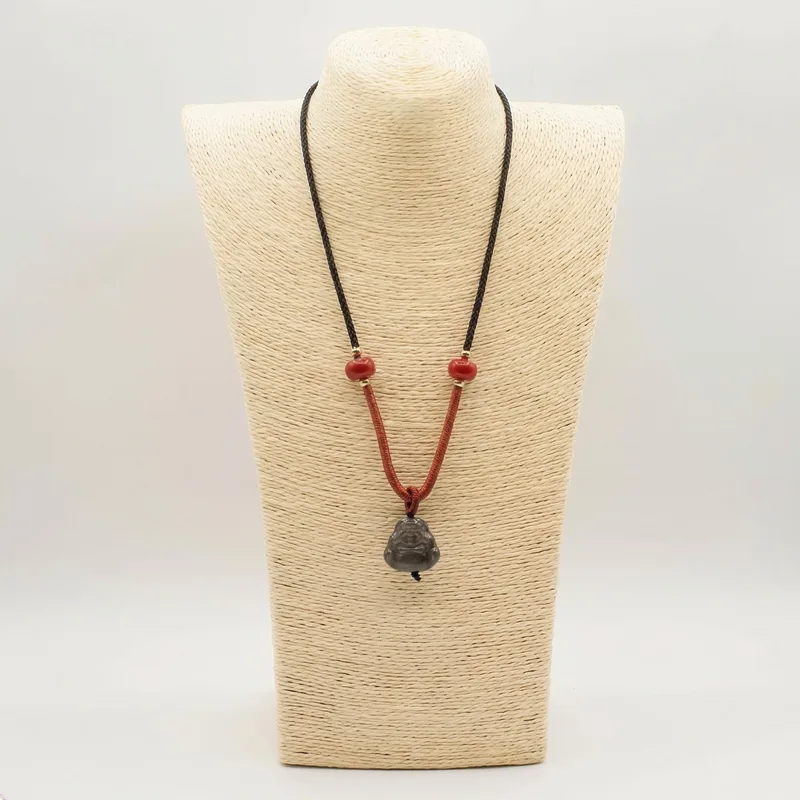 Cool Gemstone Pendants - Sliver Obsidian Buddha — foto 2