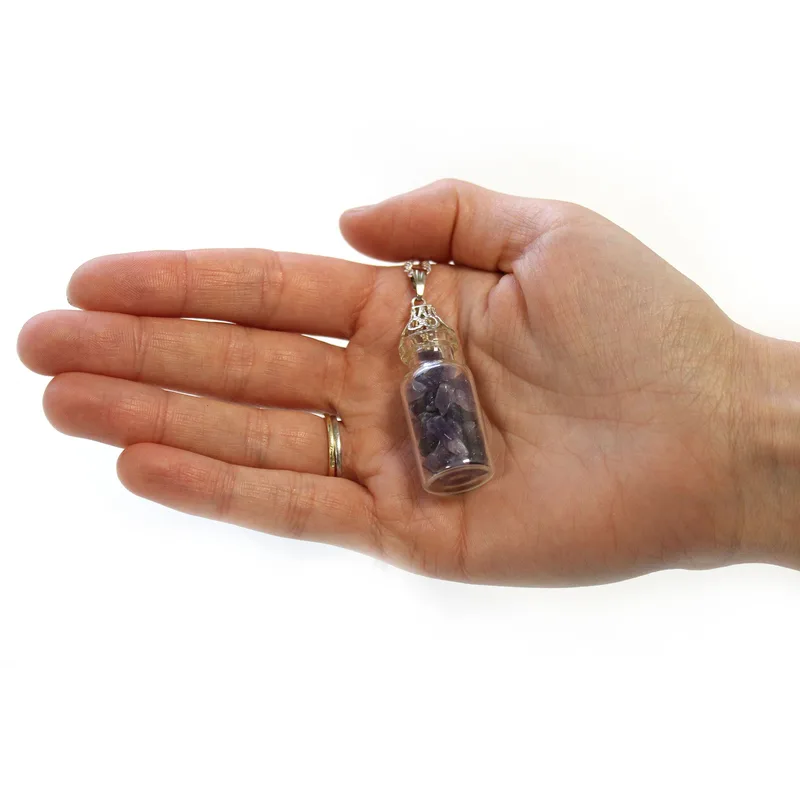 Bottled Gemstones Necklace Amethyst