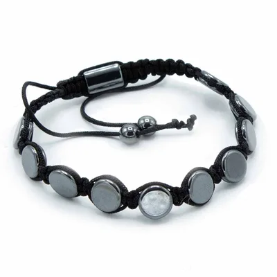 Bracciale Shamballa in Hematite Magnetica con Elementi Rotondi — foto 1
