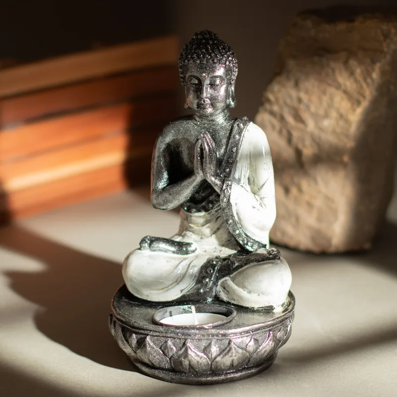 Buddha Candela Porta Bianco Medium — foto 4