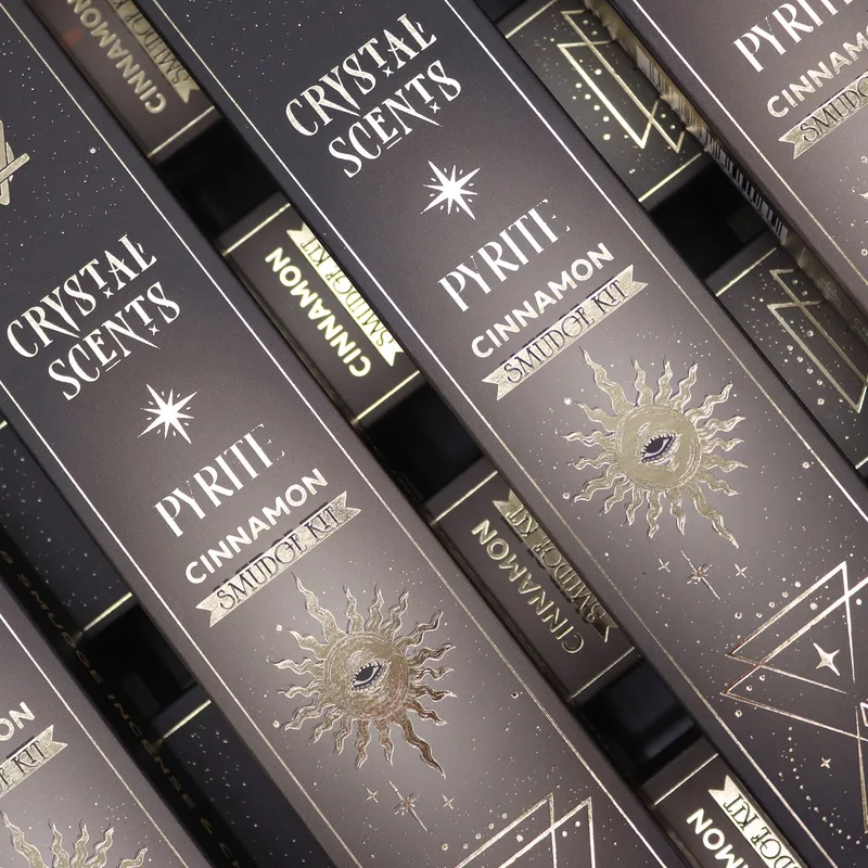 Pyrite Crystal Scents Smudge Incenso - Cannella