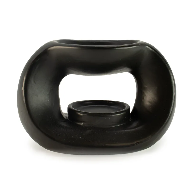 Ceramic Zen Olio Bruciatore - Oval Pebble - Matt Nero — foto 1