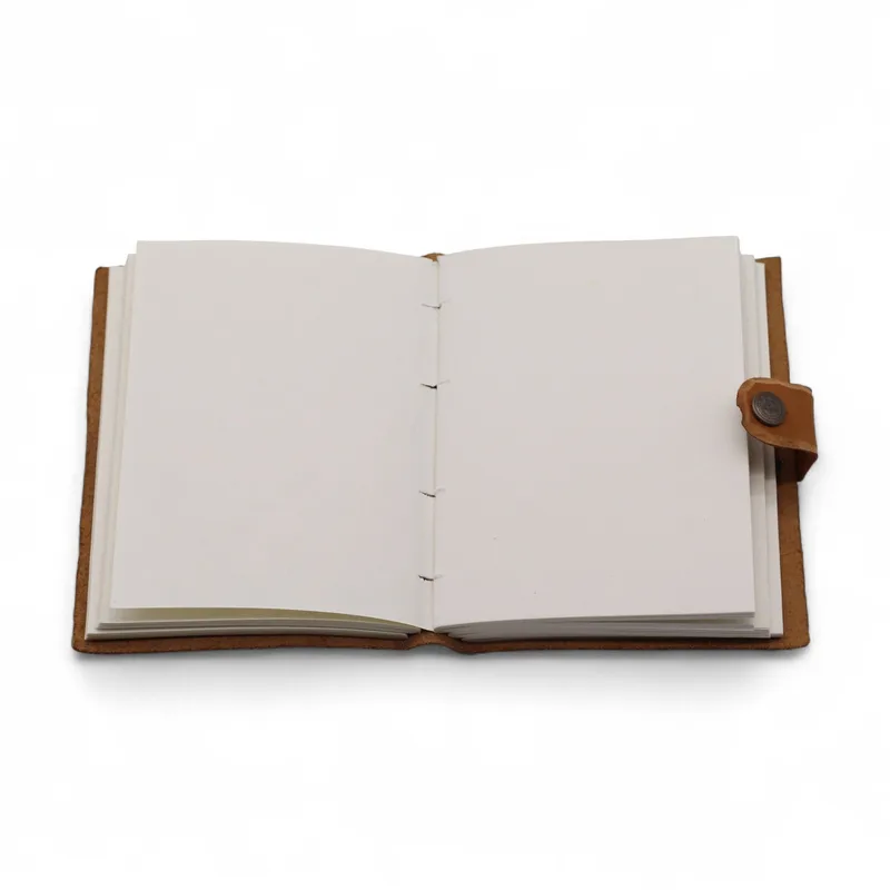 Leather Embossed Notebook – Tan Floral Pattern – 17.8×12.7 cm — foto 3