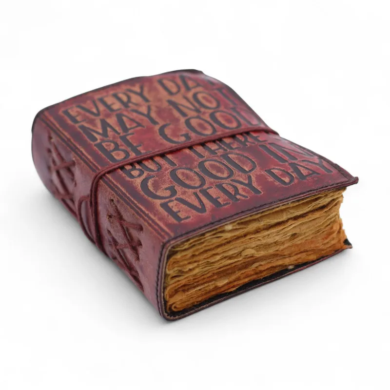 Fat Deckled Edge Leather Notebook – Every Day May Not Be Good — foto 1