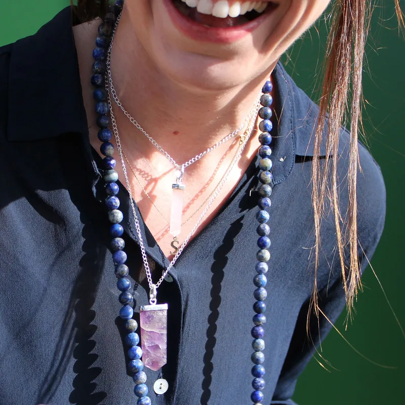 Gemstone Classic Point Pendant Rosa Quartz — foto 2