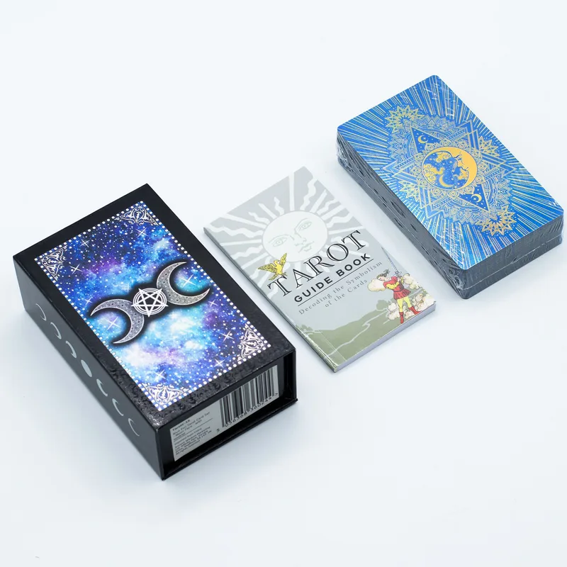 Blu Foil Tarot Card Set Moon Face with booklet