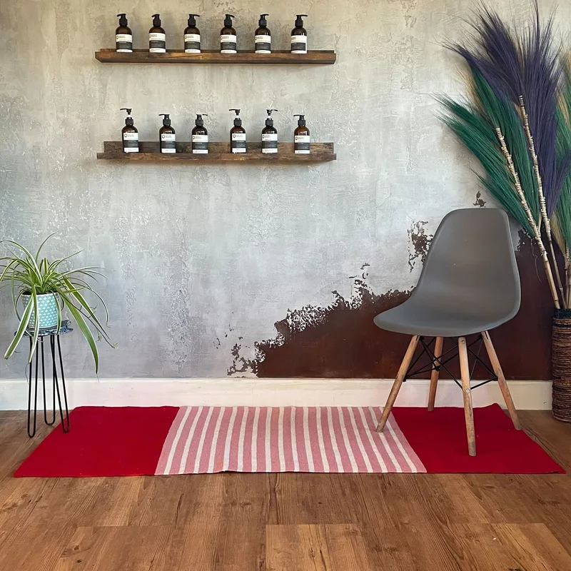 Tappeto in Cotone Indiano 70x170cm Rosso/Rosa — foto 2