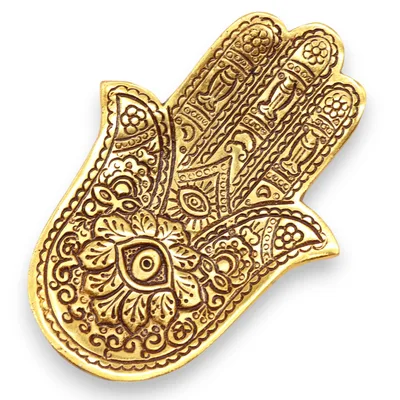Oro Aluminium Small Hamsa Incenso Porta 13x5.5cm — foto 3