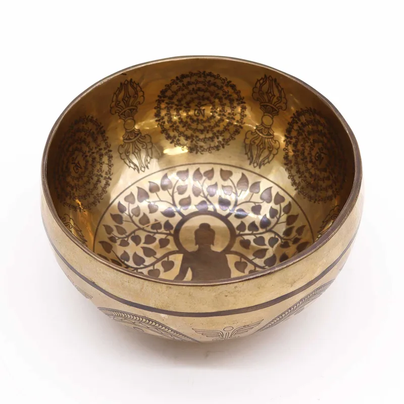 Tibetan Healing Engraved Bowl - 16cm - Bodhi Albero Buddha — foto 2