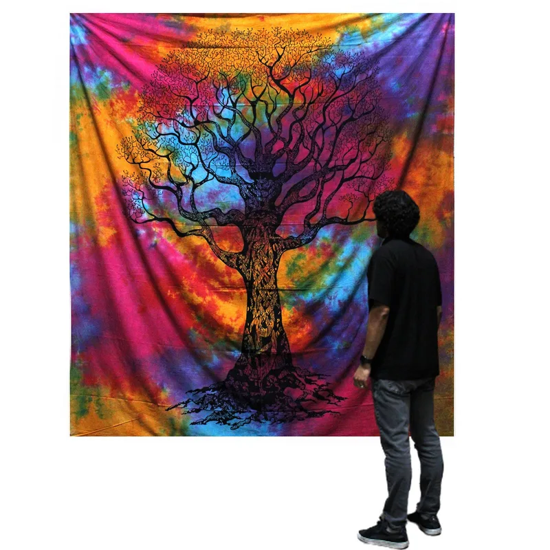 Double Cotton Bedspread + Wall Hanging Winter Albero — foto 1