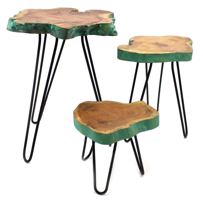 Set of 3 Gamell Legno Plant Stands Greenwash — foto 5