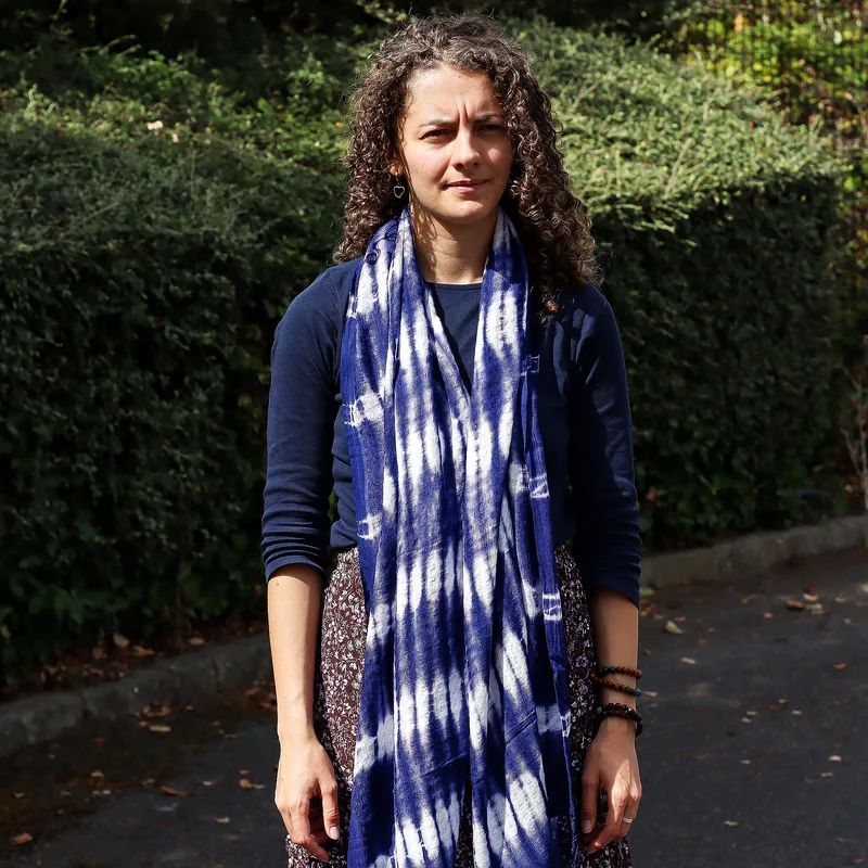 Boho Java Art Stole/Scarf Indigo Stripes 62x200cm — foto 3