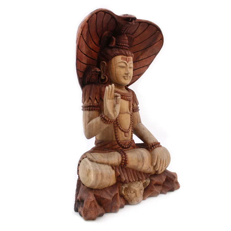 Hand Carved Buddha Statue Shiva with Cobra 50cm — foto 3