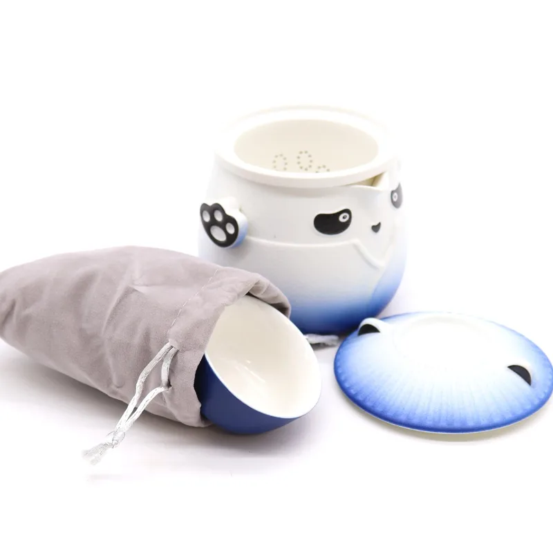 Panda Teapot Set & Three Cups Sky Blu — foto 3