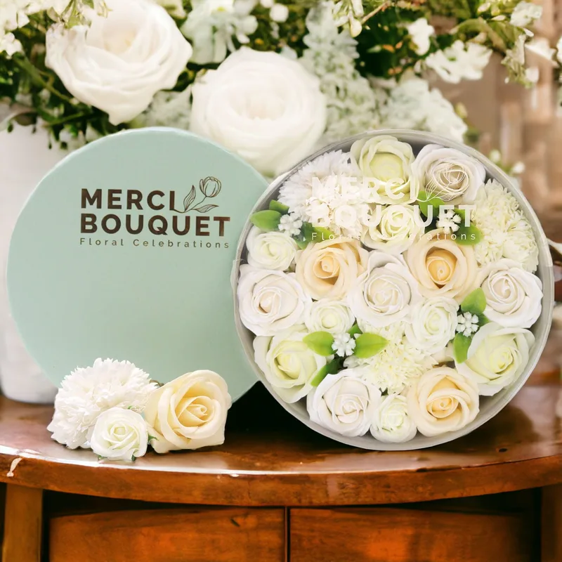 Round Scatola Wedding Blessings Bianco & Ivory — foto 2