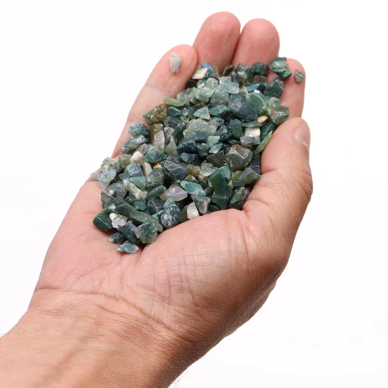 Moss Agate Gemstone Chips Bulk 1KG — foto 3
