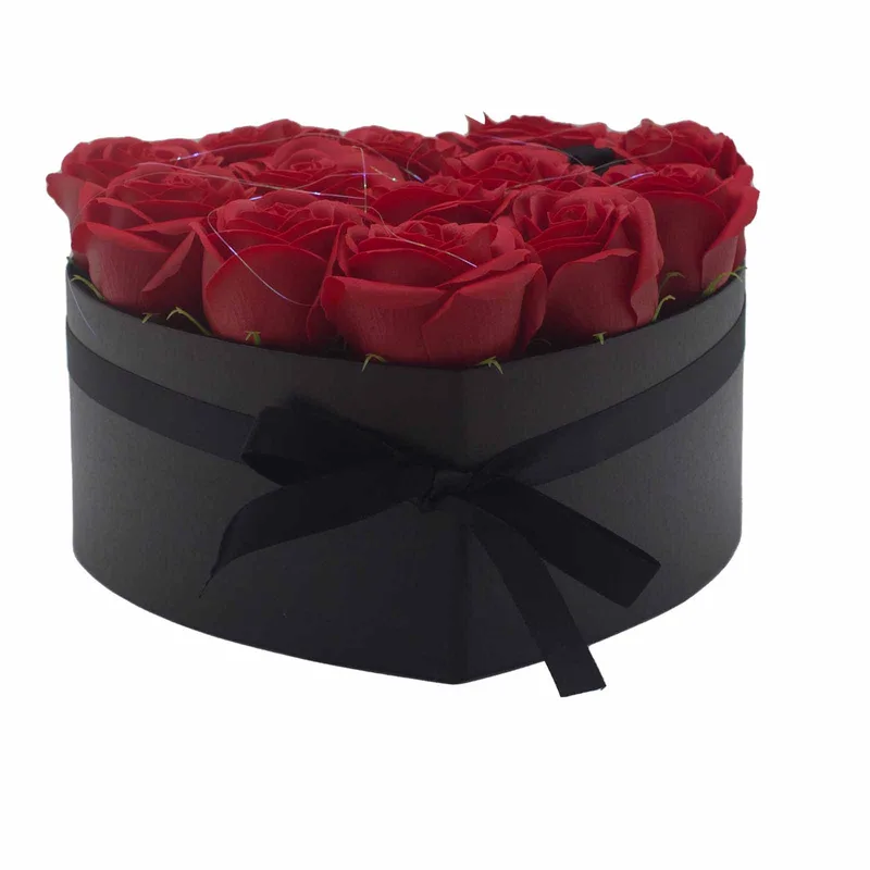 Sapone Fiore Gift Bouquet 13 Red Roses Heart — foto 6