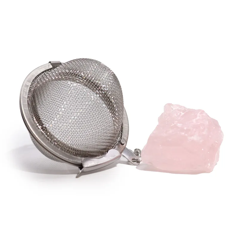 Raw Crystal Gemstone Tè Strainer - Rosa Quartz — foto 3
