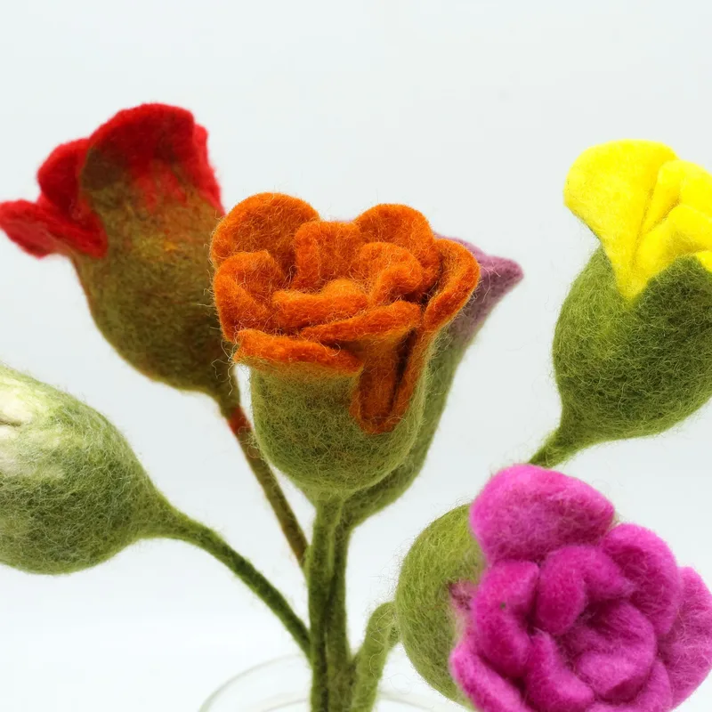 6x Felt Fiori Roses