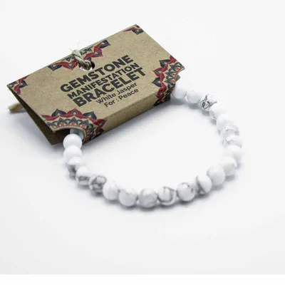 Gemstone Manifestation Bracelet - Bianco Jasper - Peace — foto 1