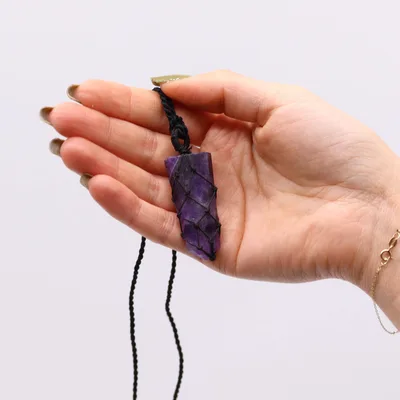 Laced Gemstone Flat Point Pendant - Amethyst — foto 2