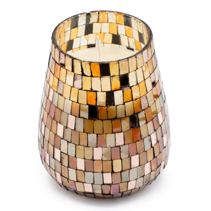 Tall Glass Jar Candele Ambra Mosaic — foto 4