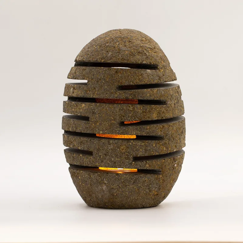 Naturale Riverstone Candela Porta Standing Stone Cut — foto 2
