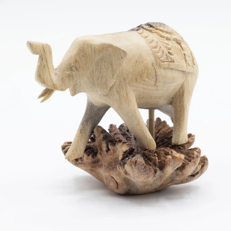 Fatto a mano Parasite Legno Art Carving Elephant Walking — foto 4