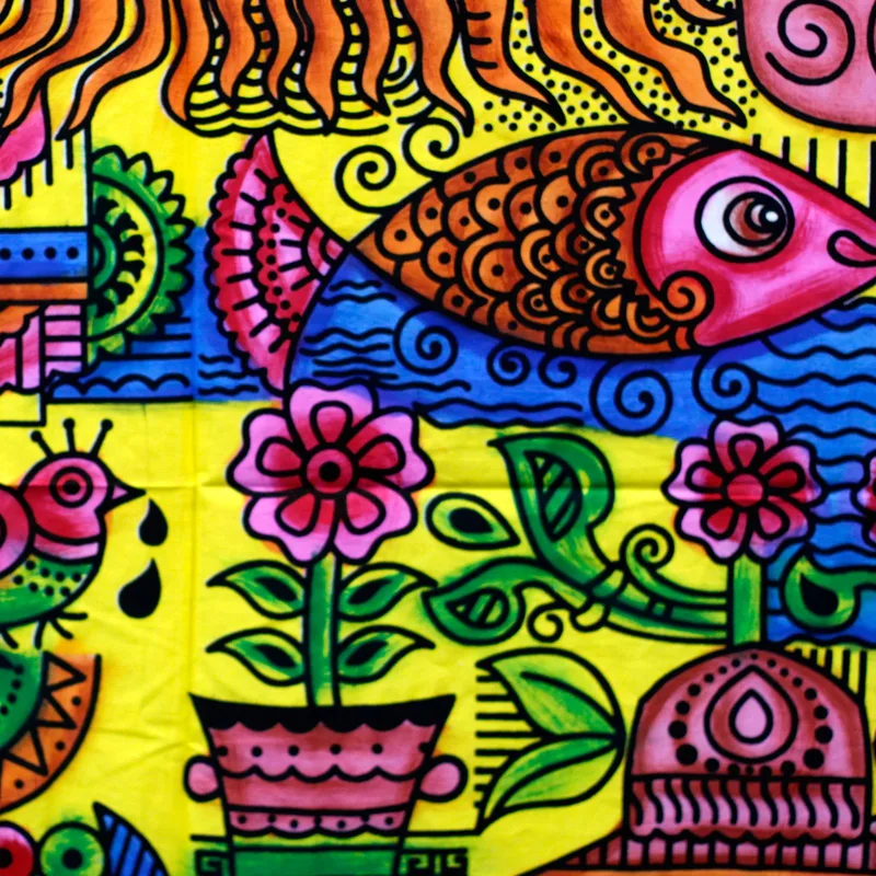 Handbrushed Cotton Wall Art Sun — foto 1