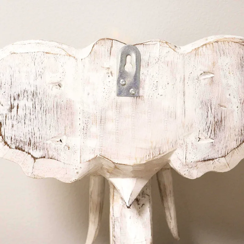 Large Elephant Head Oro & Whitewash — foto 3
