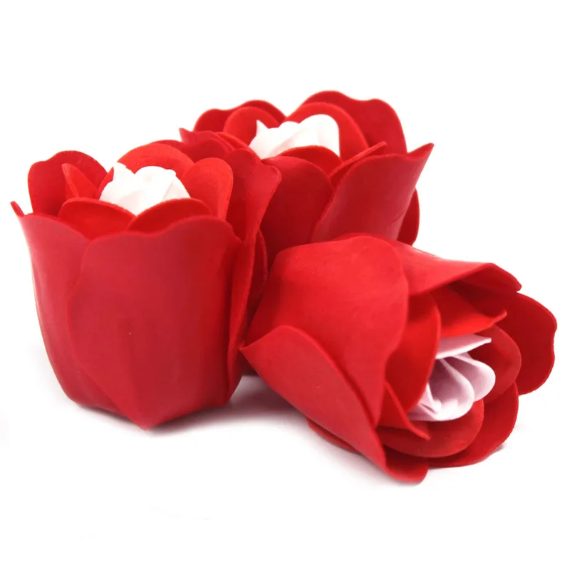 Set di 3 Sapone Fiore a Cuore - Rose Rosse — foto 1