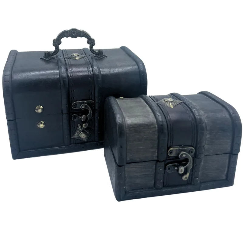 Treasure Chest Set of 2 Grey