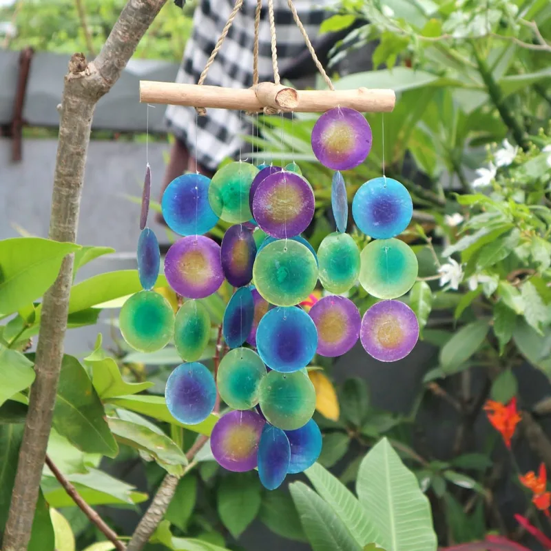 Verde & Purple Driftwood Cross Chime