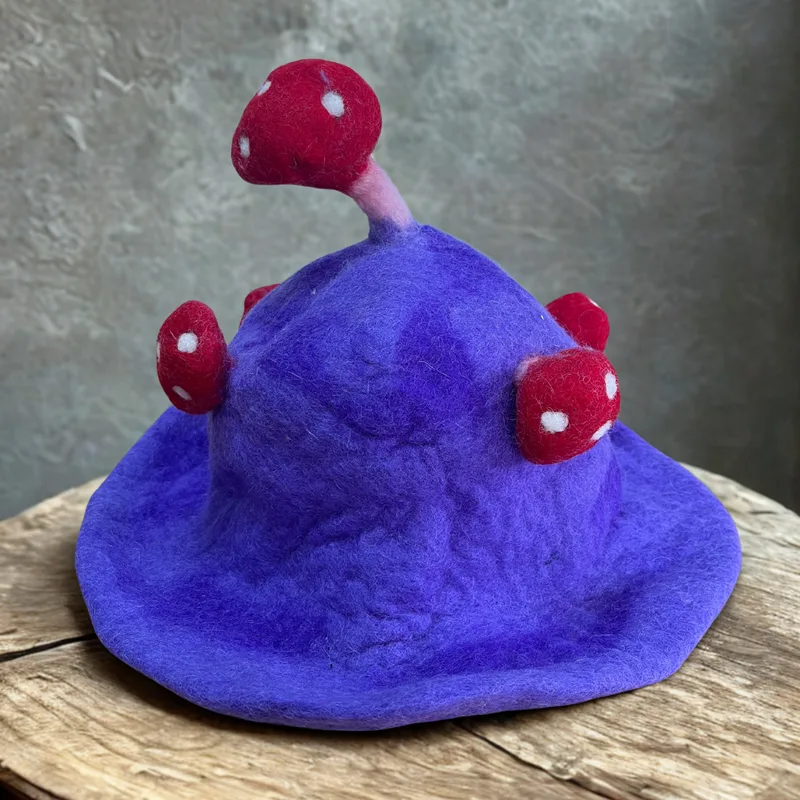 Felted Mushroom Hat Dreamy Purple Haze — foto 2