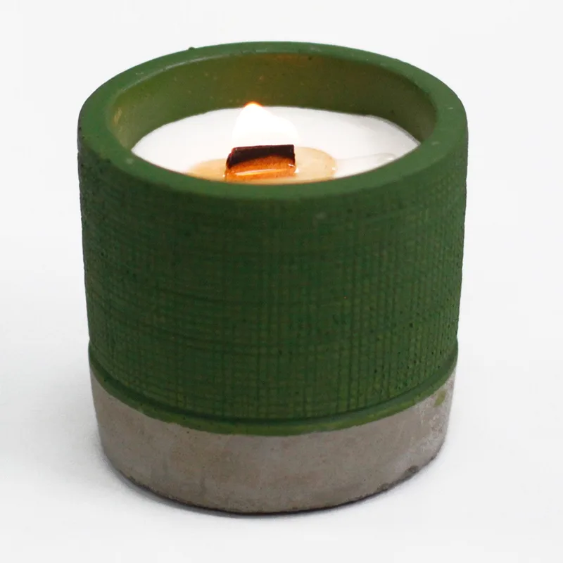 Pot Concrete Soy Candela - Verde - Sea Moss & Herbs — foto 4