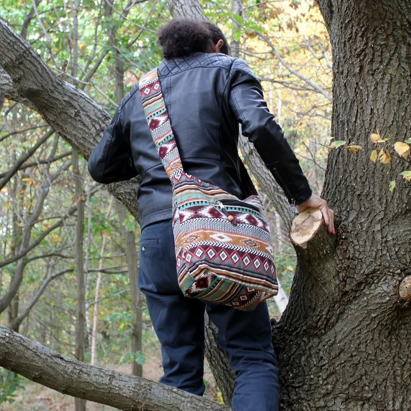 Jacquard Bag Chocolate Student Back